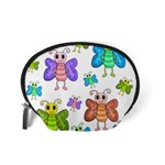 Colorful, cartoon style butterflies Accessory Pouches (Small)  Back