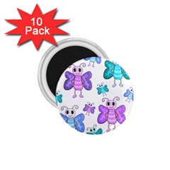 Cute butterflies pattern 1.75  Magnets (10 pack) 