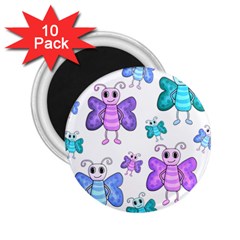 Cute butterflies pattern 2.25  Magnets (10 pack) 