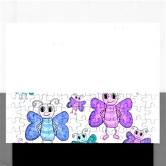 Cute Butterflies Pattern Rectangular Jigsaw Puzzl by Valentinaart