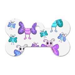 Cute butterflies pattern Dog Tag Bone (One Side)