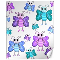 Cute butterflies pattern Canvas 11  x 14  