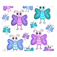 Cute butterflies pattern Double Sided Flano Blanket (Small) 