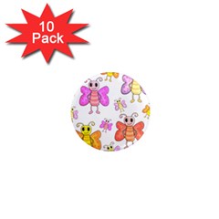 Cute Butterflies Pattern 1  Mini Magnet (10 Pack)  by Valentinaart