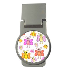 Cute Butterflies Pattern Money Clips (round)  by Valentinaart