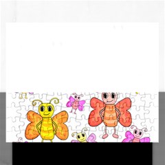 Cute Butterflies Pattern Rectangular Jigsaw Puzzl by Valentinaart