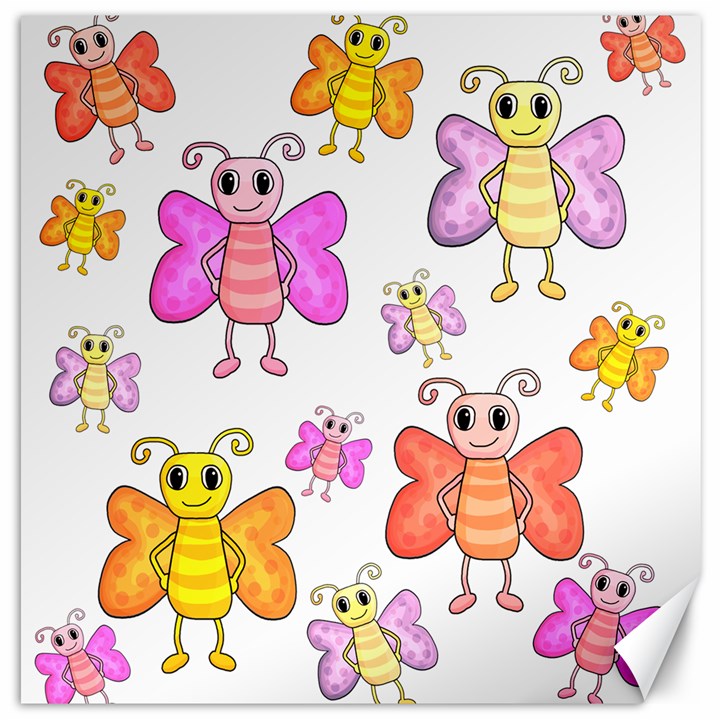 Cute butterflies pattern Canvas 16  x 16  