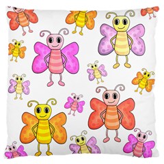 Cute Butterflies Pattern Large Cushion Case (one Side) by Valentinaart