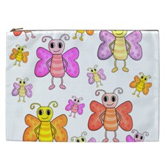 Cute Butterflies Pattern Cosmetic Bag (xxl)  by Valentinaart