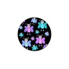 Blue And Purple Butterflies Golf Ball Marker by Valentinaart