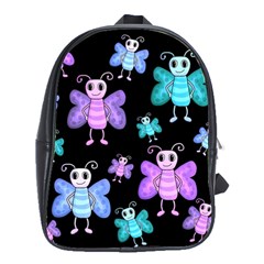 Blue And Purple Butterflies School Bags(large)  by Valentinaart