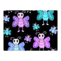 Blue And Purple Butterflies Double Sided Flano Blanket (mini)  by Valentinaart