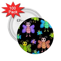 Cartoon Style Butterflies 2 25  Buttons (100 Pack)  by Valentinaart