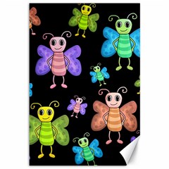 Cartoon Style Butterflies Canvas 12  X 18   by Valentinaart