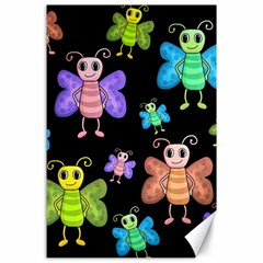 Cartoon Style Butterflies Canvas 24  X 36  by Valentinaart