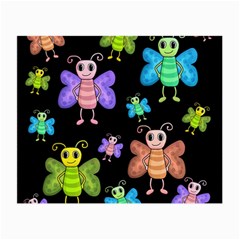 Cartoon Style Butterflies Small Glasses Cloth (2-side) by Valentinaart