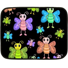 Cartoon Style Butterflies Double Sided Fleece Blanket (mini)  by Valentinaart