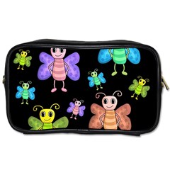 Cartoon Style Butterflies Toiletries Bags 2-side by Valentinaart