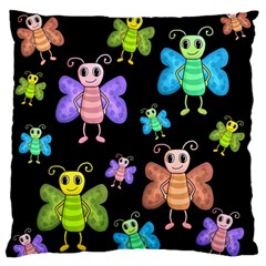 Cartoon Style Butterflies Standard Flano Cushion Case (one Side) by Valentinaart