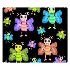 Cartoon Style Butterflies Double Sided Flano Blanket (small)  by Valentinaart