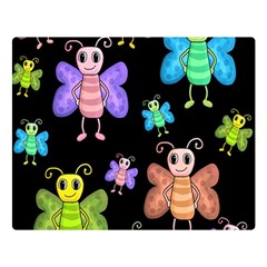 Cartoon Style Butterflies Double Sided Flano Blanket (large)  by Valentinaart