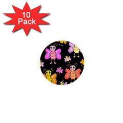 Cute butterflies, colorful design 1  Mini Buttons (10 pack) 