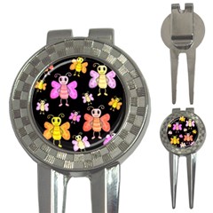 Cute butterflies, colorful design 3-in-1 Golf Divots