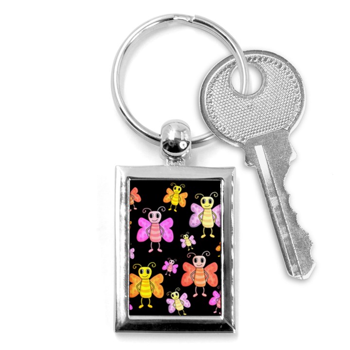 Cute butterflies, colorful design Key Chains (Rectangle) 