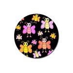 Cute butterflies, colorful design Magnet 3  (Round) Front