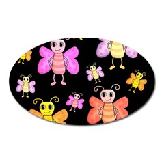 Cute butterflies, colorful design Oval Magnet