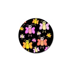 Cute butterflies, colorful design Golf Ball Marker