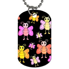 Cute butterflies, colorful design Dog Tag (Two Sides)