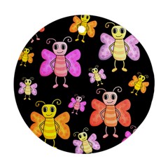 Cute butterflies, colorful design Round Ornament (Two Sides) 