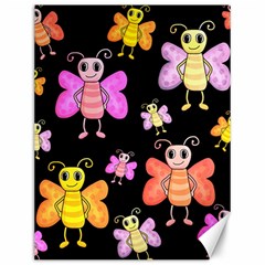 Cute butterflies, colorful design Canvas 12  x 16  