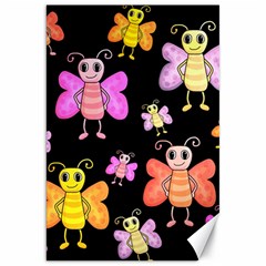 Cute butterflies, colorful design Canvas 20  x 30  