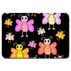 Cute butterflies, colorful design Large Doormat 