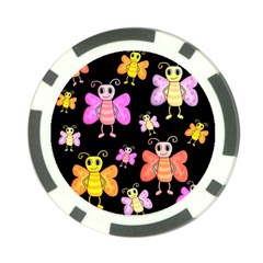 Cute butterflies, colorful design Poker Chip Card Guards