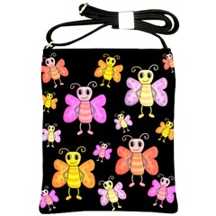 Cute butterflies, colorful design Shoulder Sling Bags