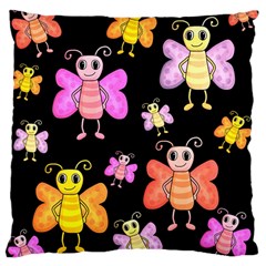 Cute butterflies, colorful design Large Cushion Case (One Side)