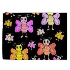 Cute butterflies, colorful design Cosmetic Bag (XXL) 