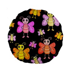 Cute butterflies, colorful design Standard 15  Premium Round Cushions