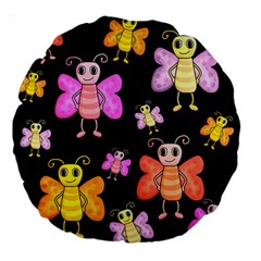 Cute Butterflies, Colorful Design Large 18  Premium Round Cushions by Valentinaart