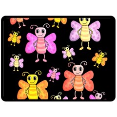 Cute butterflies, colorful design Double Sided Fleece Blanket (Large) 