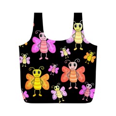 Cute butterflies, colorful design Full Print Recycle Bags (M) 