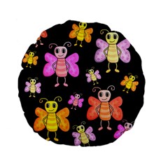 Cute butterflies, colorful design Standard 15  Premium Flano Round Cushions