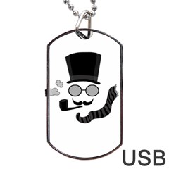 Invisible Man Dog Tag Usb Flash (two Sides)  by Valentinaart