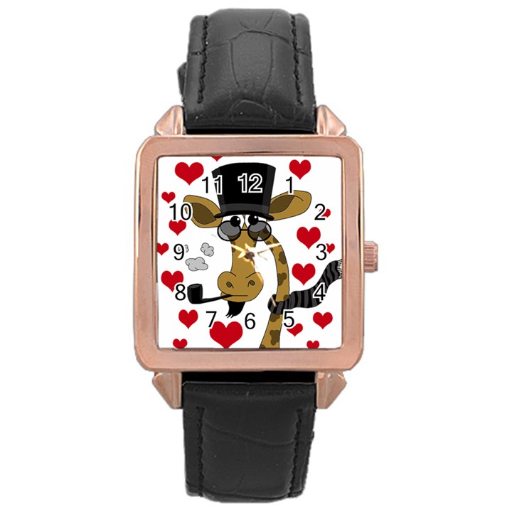 Mr. Right Rose Gold Leather Watch 