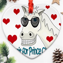 Don t Wait For Prince Sharming Ornament (heart)  by Valentinaart