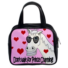 Don t Wait For Prince Charming Classic Handbags (2 Sides) by Valentinaart