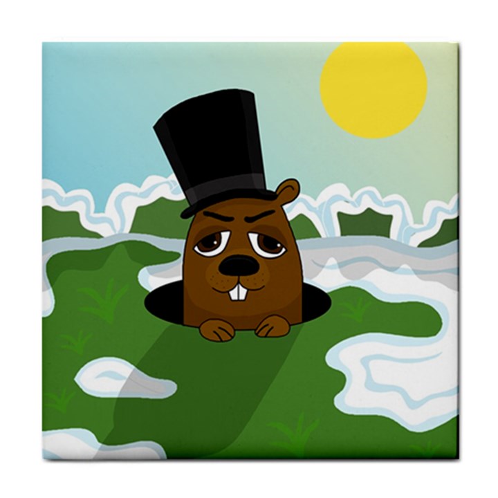 Groundhog Tile Coasters